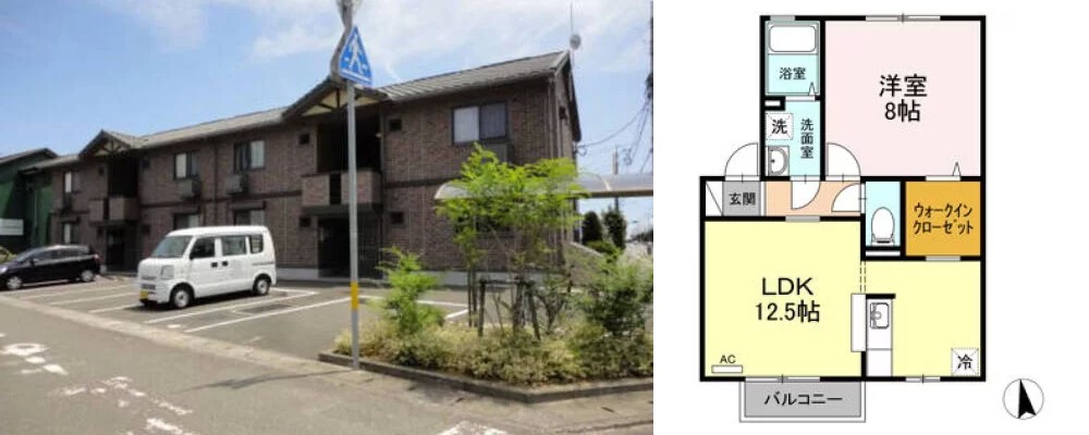 ボヌール 201の外観と間取り図