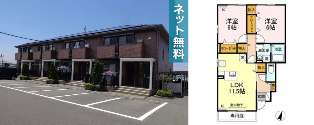 グラン・リーオ A棟 A101の外観と間取り図