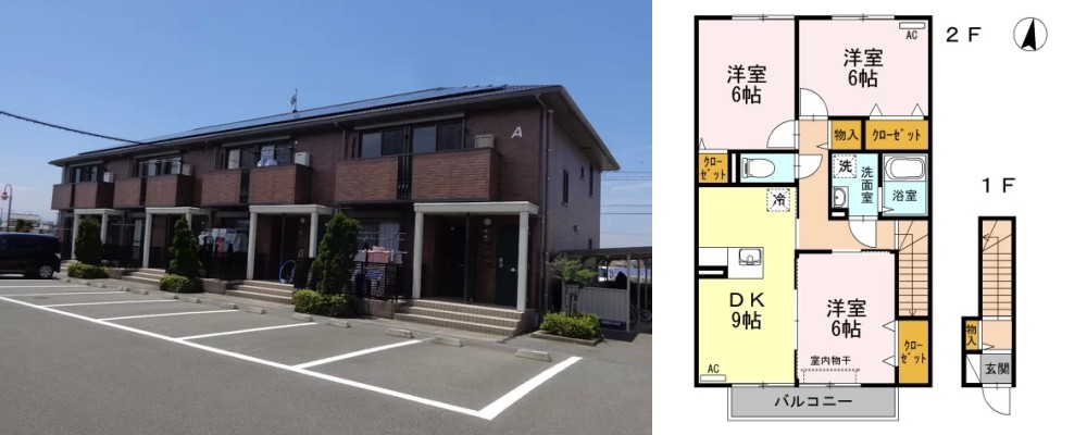 グラン・リーオ A棟 A202の外観と間取り図
