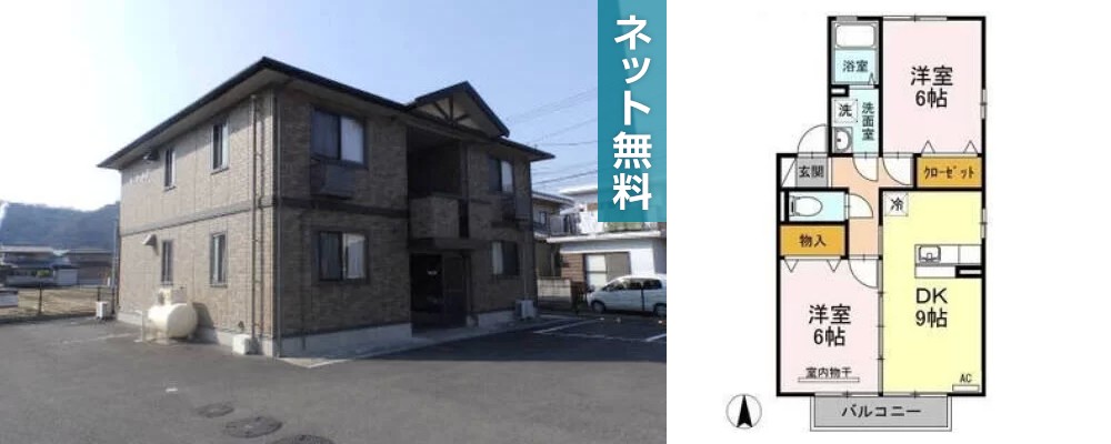 サンセール B棟 201の外観と間取り図