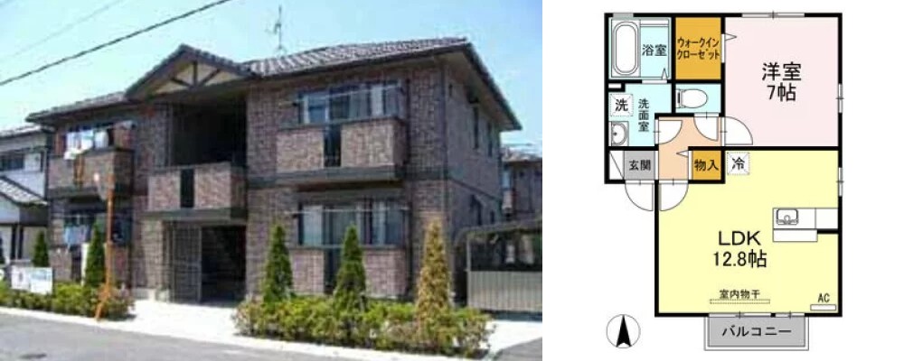 ウィルコート C棟 C202の外観と間取り図