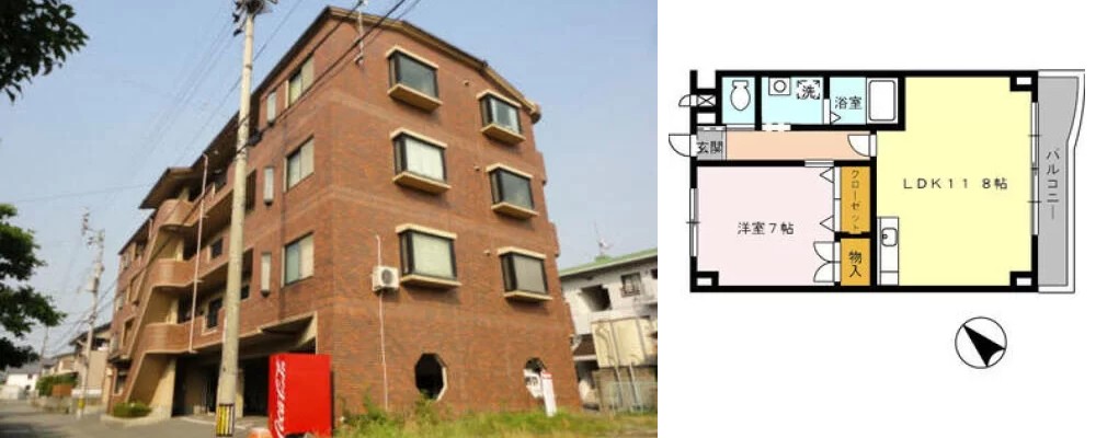 プレタ21 302の外観と間取り図
