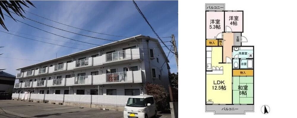 グレースソシア 202の外観と間取り図
