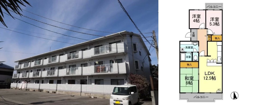 グレースソシア 203の外観と間取り図