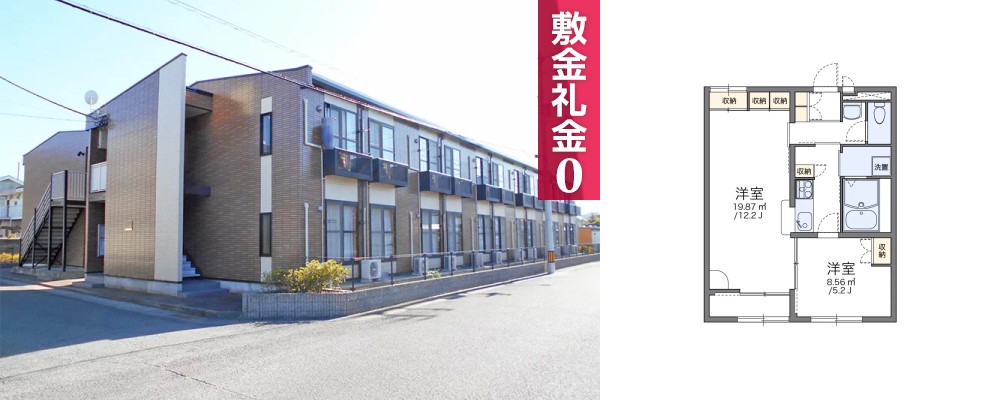 レオパレスカーサ鳴門 105の外観と間取り図