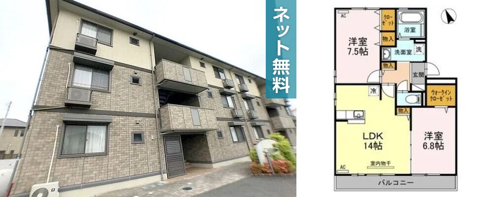 リヴェール北島 302の外観と間取り図
