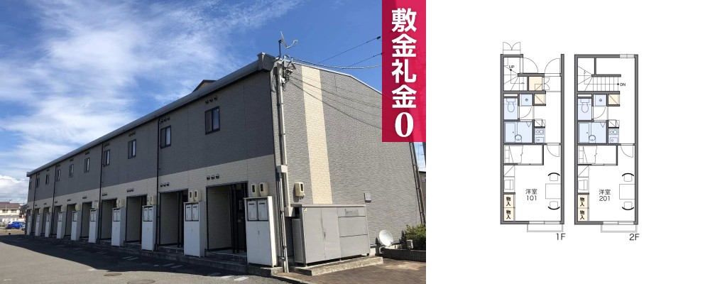 レオパレスサウスランド 108の外観と間取り図