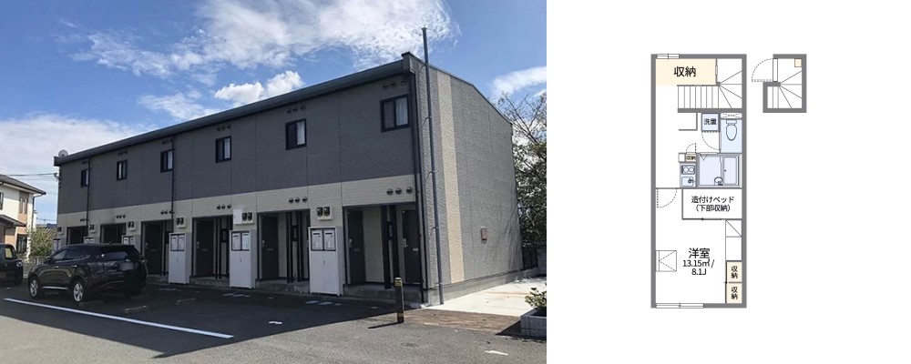 レオパレスこまつしま 201の外観と間取り図