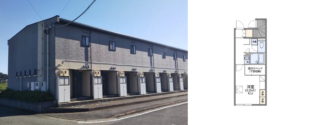 レオパレスK HAUS撫養 105の外観と間取り図