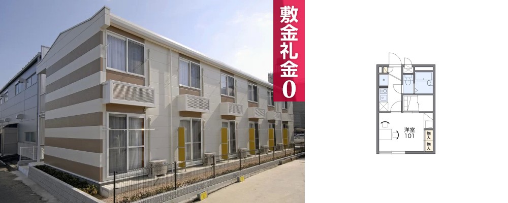レオパレスHvala 103の外観と間取り図