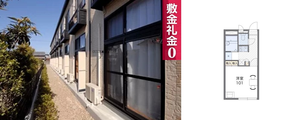 レオパレスアルプル 205の外観と間取り図