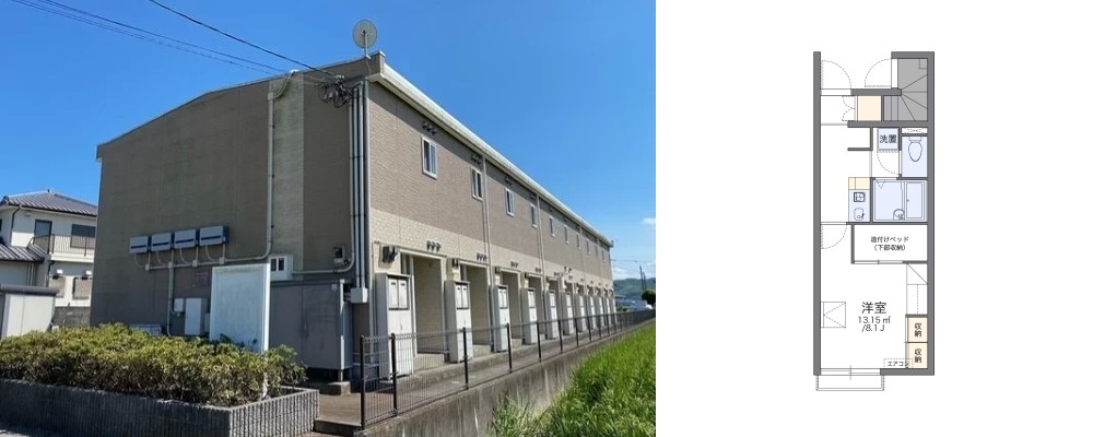 レオパレス日開野 106の外観と間取り図