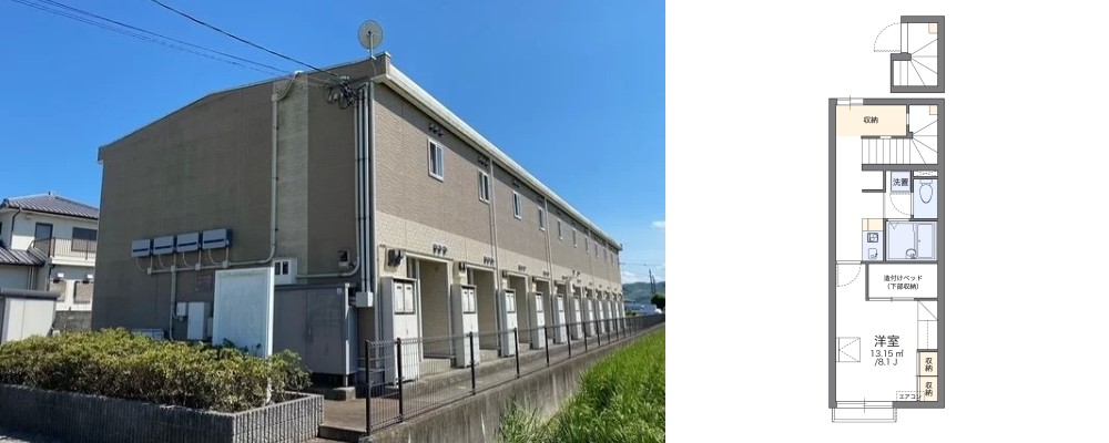 レオパレス日開野 208の外観と間取り図