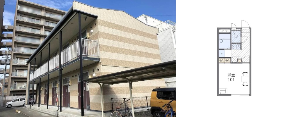 レオパレスビクター 205の外観と間取り図