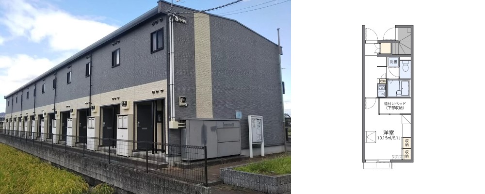 レオパレス一力 103の外観と間取り図