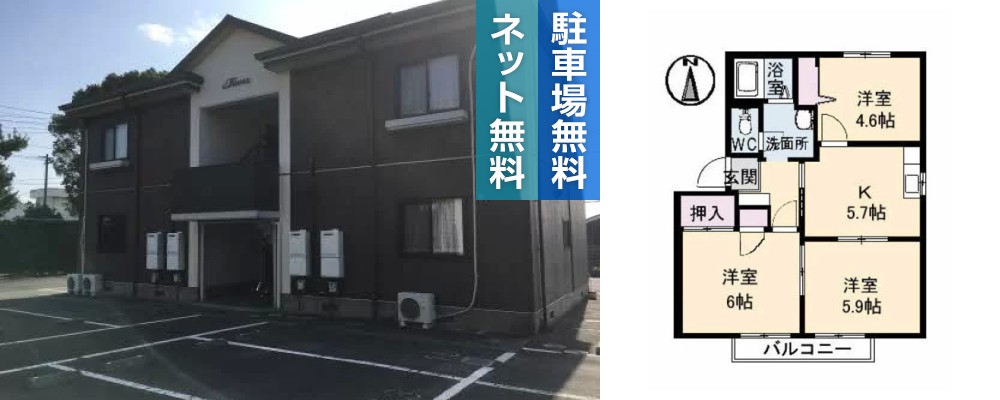プリマベーラフォーレス C棟 206の外観と間取り図
