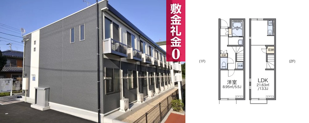 レオネクストヴィラ須賀 101の外観と間取り図