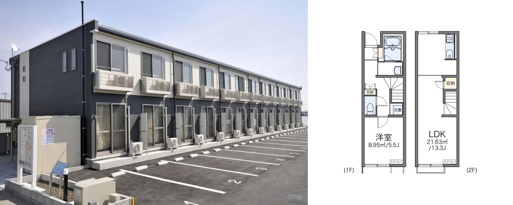 レオネクスト住吉A 108の外観と間取り図