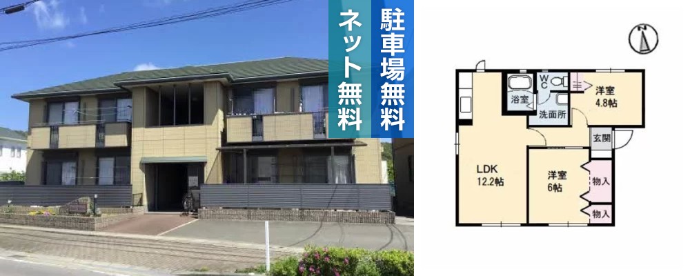 メゾン ブランシュ A棟 101の外観と間取り図