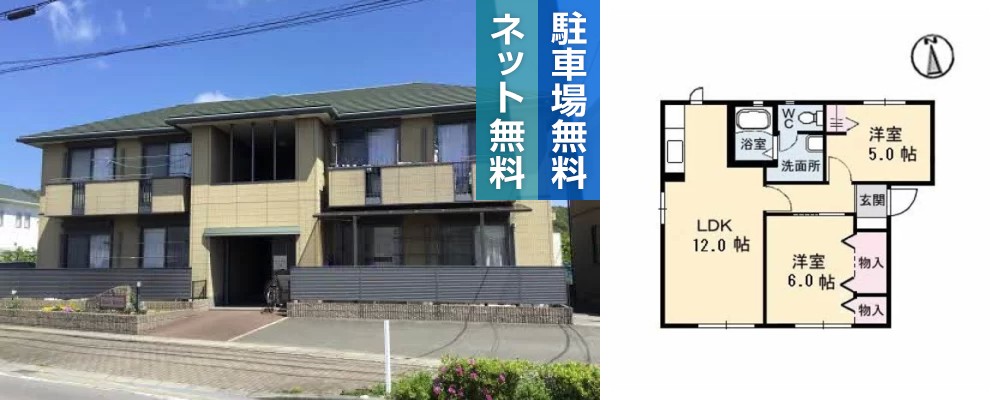 メゾン ブランシュ A棟 201の外観と間取り図