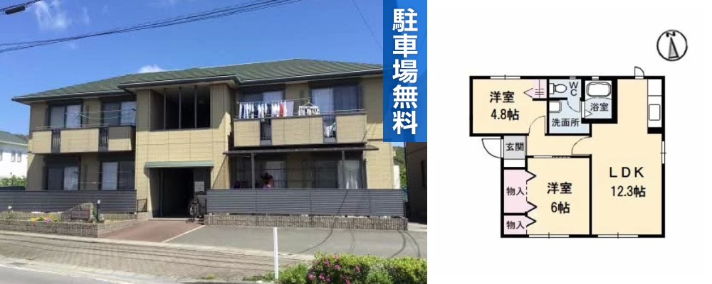 メゾン ブランシュ A棟 202の外観と間取り図