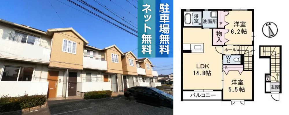 サニーコート A棟 202の外観と間取り図