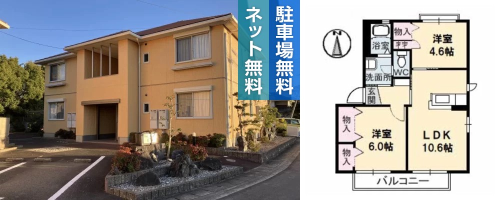 シャーメゾン藍住 B棟 205の外観と間取り図