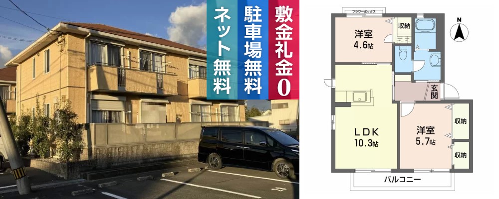シャーメゾン藍住 D棟 208の外観と間取り図