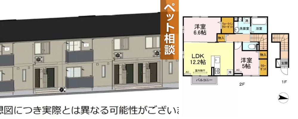 ココグラン 201の外観と間取り図