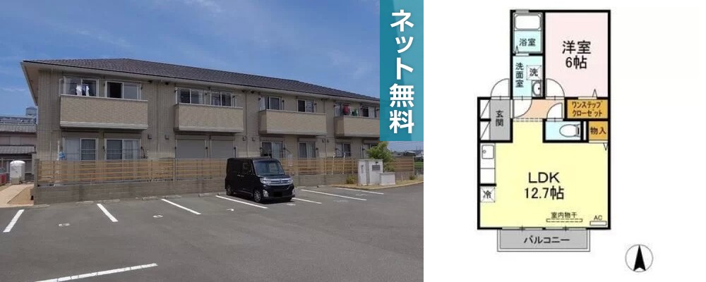 PRIMA ナカヤ 203の外観と間取り図
