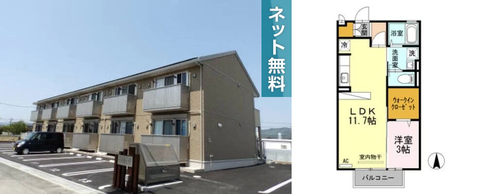 ヴィラセゾン6 206の外観と間取り図