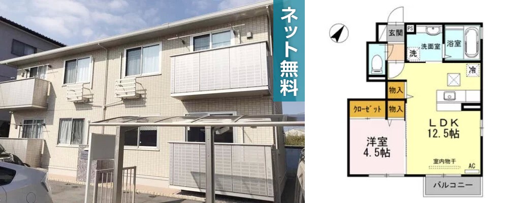 ミキハウス矢上 101の外観と間取り図