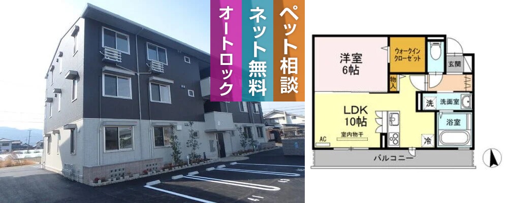 セレブ ウィット B棟 203の外観と間取り図