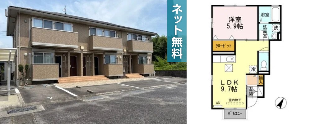 エスポワール横須 101の外観と間取り図