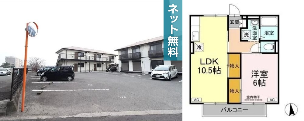 パシャ松茂 II棟 201の外観と間取り図
