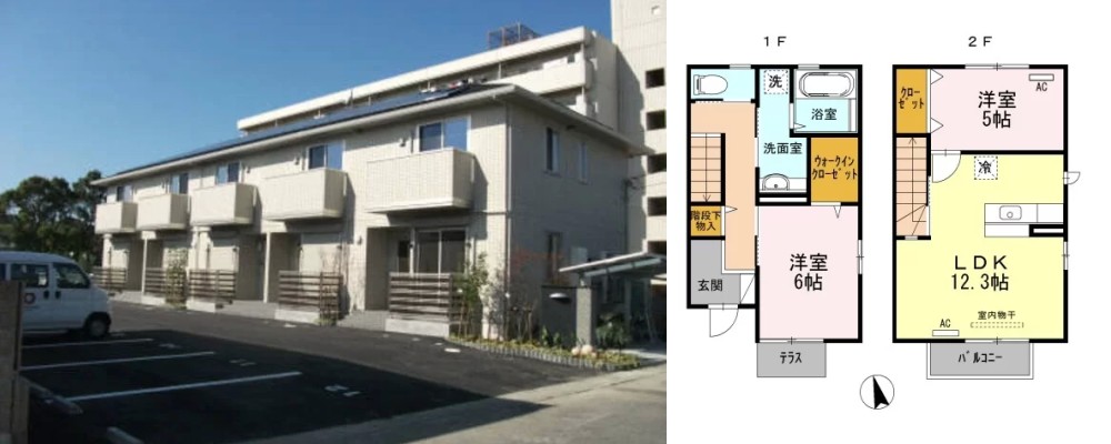 Casa K&K 106の外観と間取り図