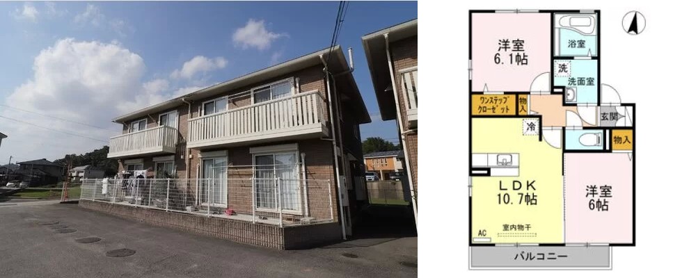 プリマ クレール A棟 202の外観と間取り図