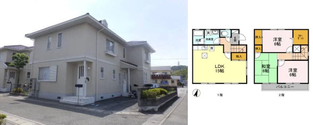 ガーデンタウン松島 A-1棟 A11の外観と間取り図