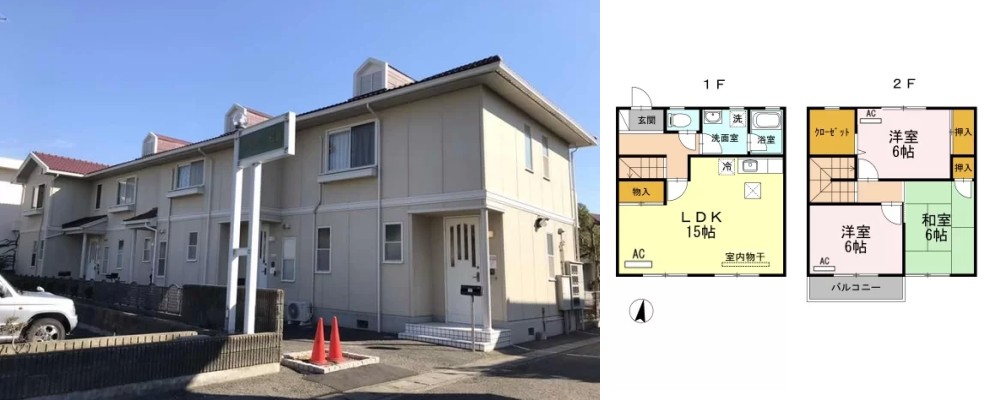 ガーデンタウン松島 C-1棟 C12の外観と間取り図