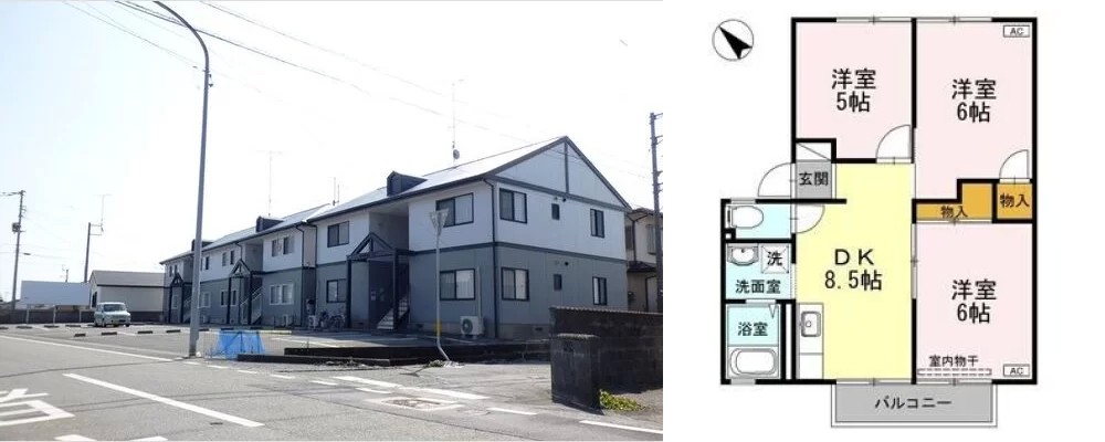 フレグランスAP 103の外観と間取り図