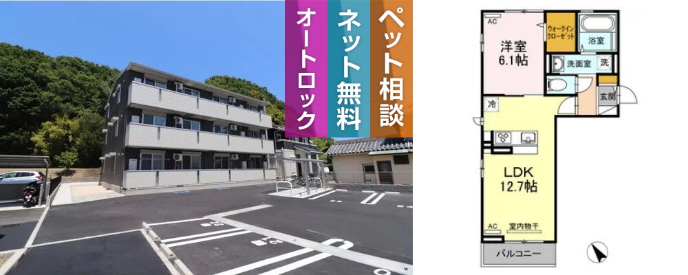 アイリス 303の外観と間取り図