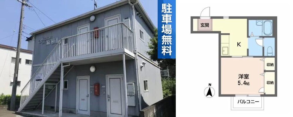 フレグランス麻植II 202の外観と間取り図