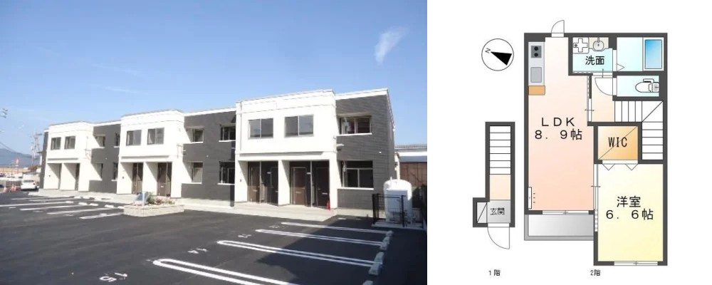 アイクオーレ 203の外観と間取り図