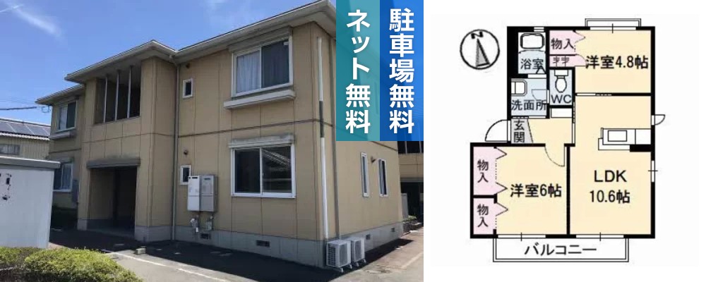 シャーメゾン上板 A棟 202の外観と間取り図