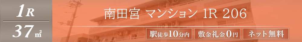 南田宮 マンション 1R 206表紙