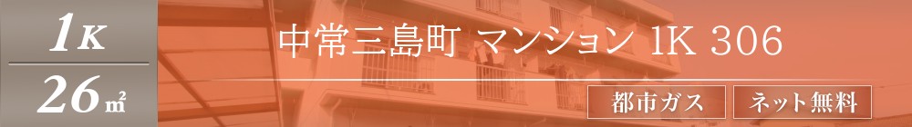 中常三島町 マンション 1K 306表紙