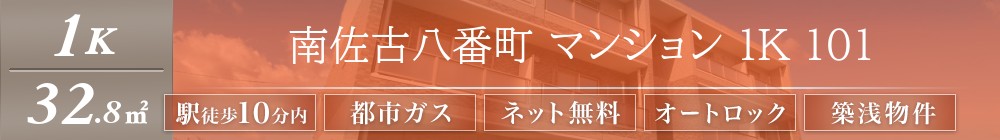 南佐古八番町 マンション 1K 101表紙