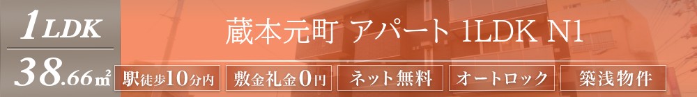 蔵本元町 アパート 1LDK N1表紙