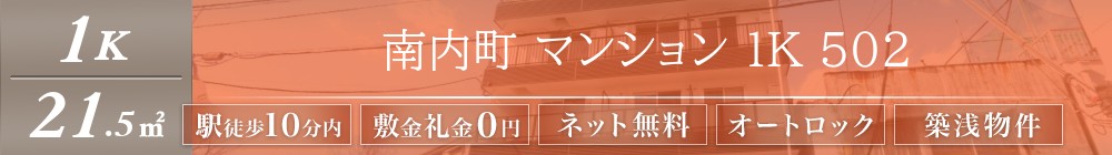 南内町 マンション 1K 502表紙