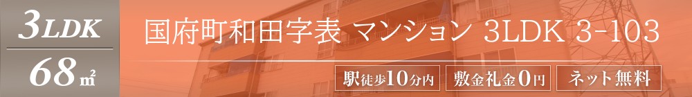 国府町和田字表 マンション 3LDK 3-103表紙